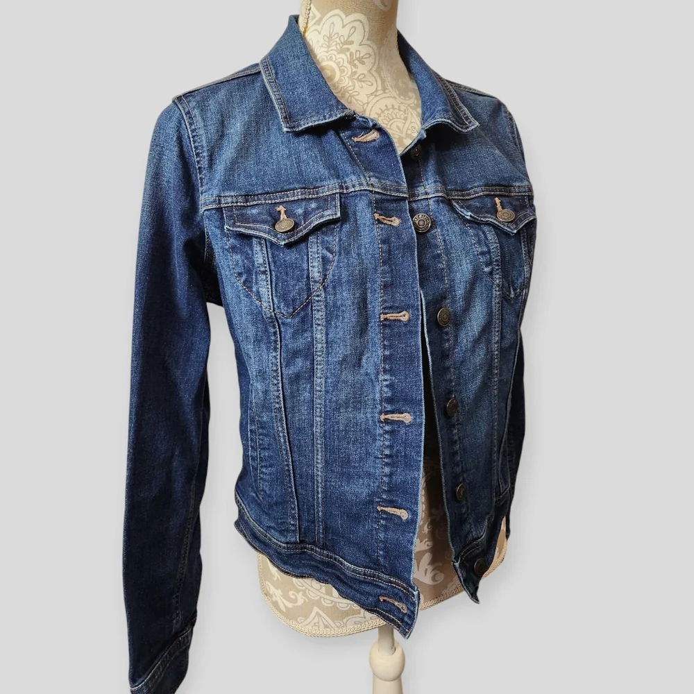 Old Navy Classic Denim Trucker Western Boho Jacket Size Medium